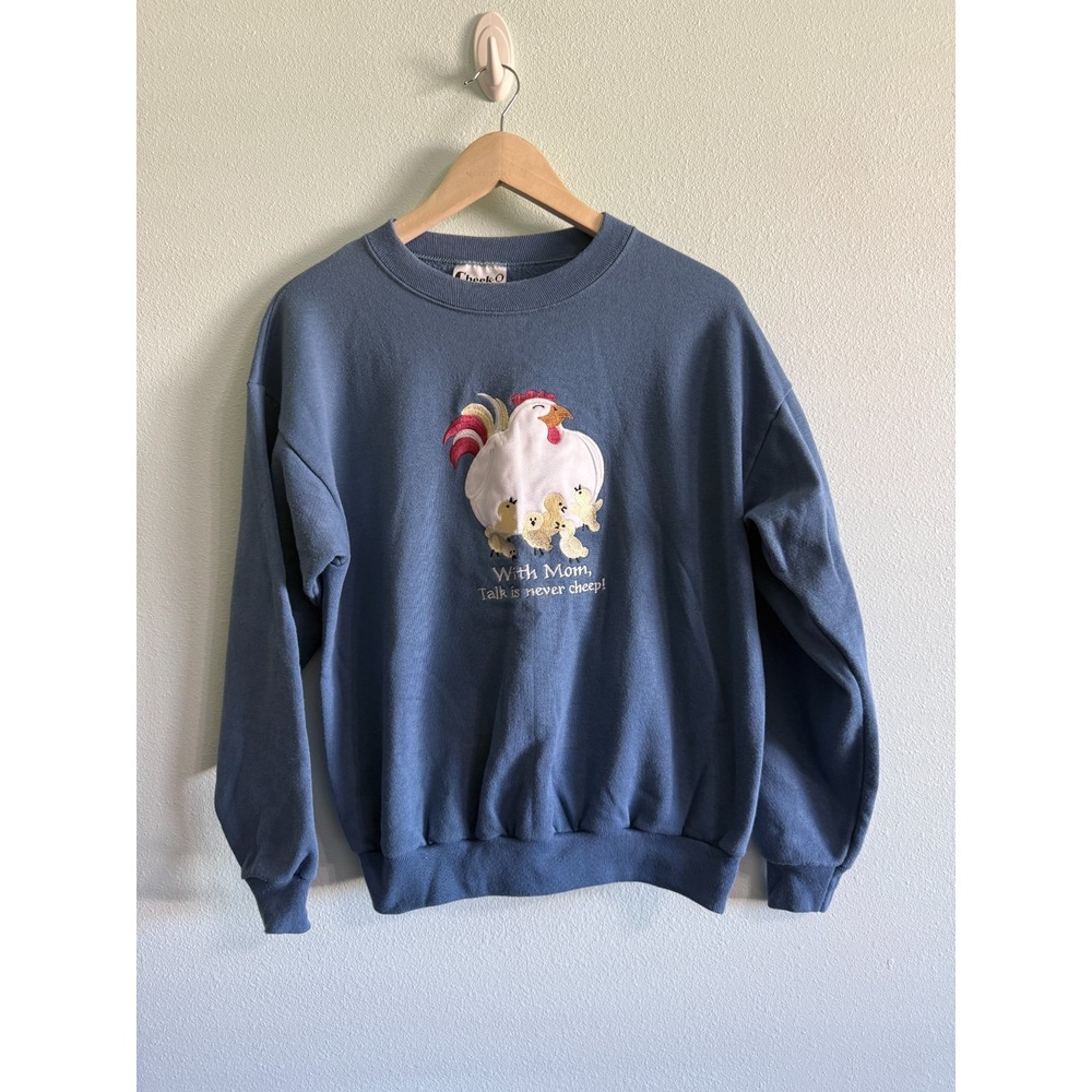 Vintage Momma Chic Sweatshirt Womens Petite Med Cheek-O Granny Cottagecore 80s